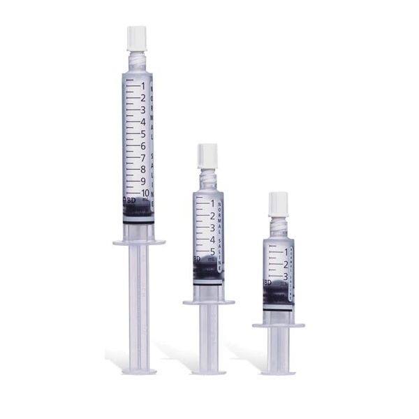 PreFilled Normal Saline Syringe, Blunt Plastic Cannula